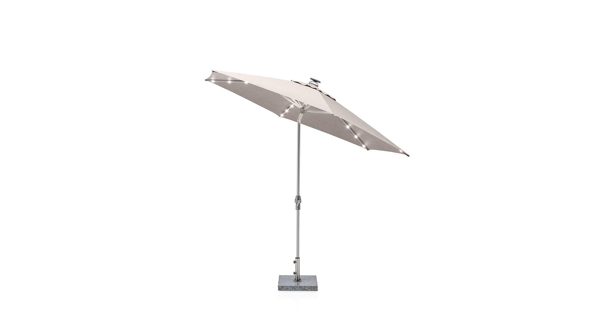 Kettler  EASY ALLROUND LED Kurbelschirm Ø 300 cm, silber/taupe, Aluminium/Pol