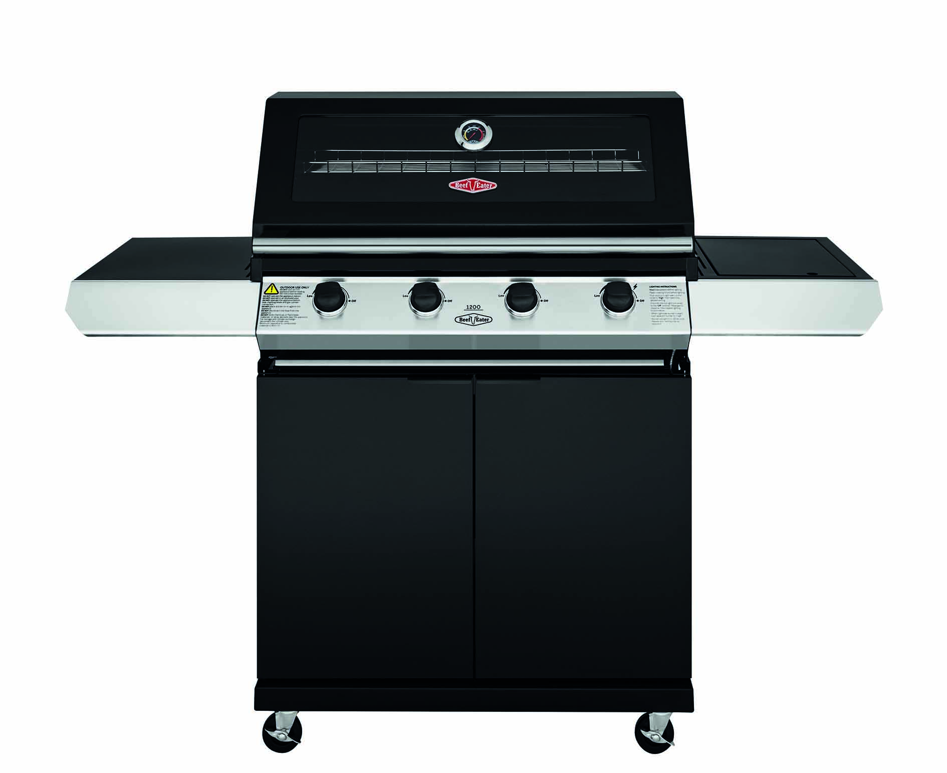 Beefeater 1200E Serie - 4 Brenner Grillwagen in Schwarz 